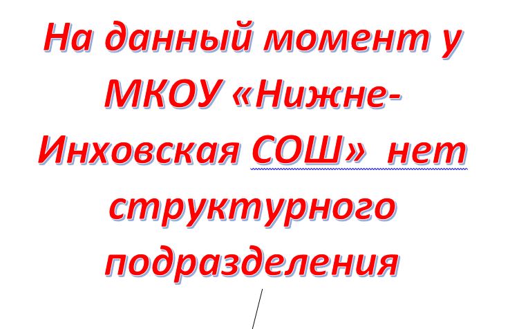 На данный момент нет у школы структурного подразделения.